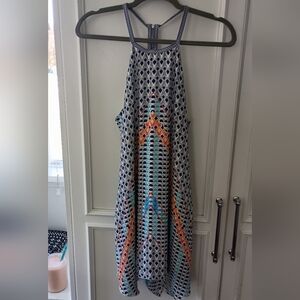 Trixxi asymmetrical patterned tback dress